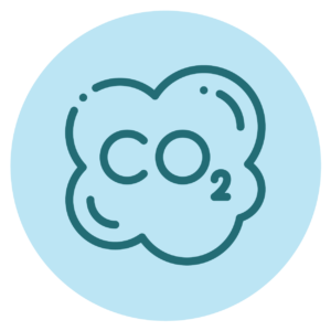 icon of a cloud with CO2 in the middle