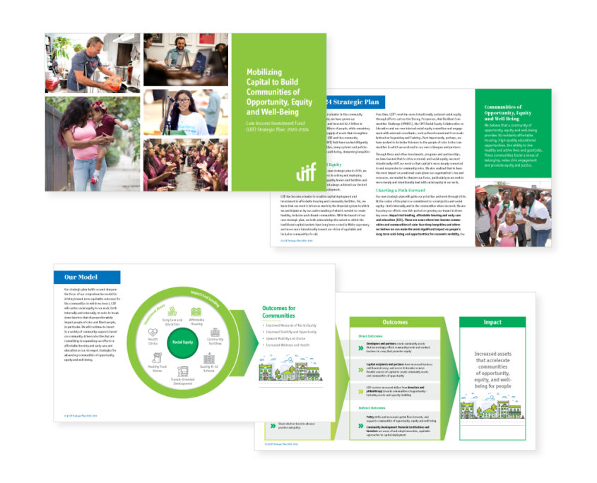 Sample pages from LIIF strategic plan