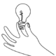 hand holding lightbulb