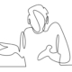 Line drawing of a person shrugging their shoulders, as if to ask a question.