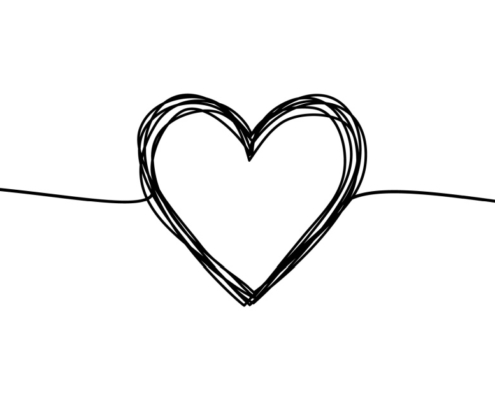 A line drawing of a heart.