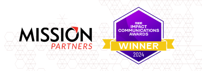 Mission Partners logo; PRNews Impact Communications Award Winner logo