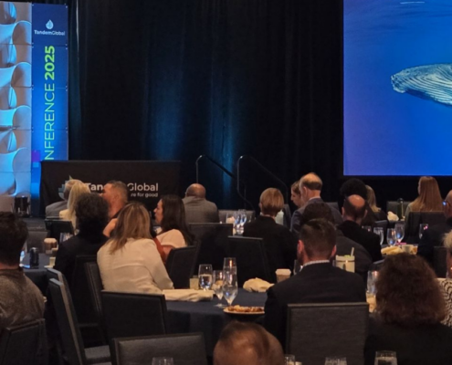 Tandem Global's Margaret O'Gorman delivering a keynote speech.