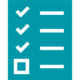 An icon of a checklist on a paper.